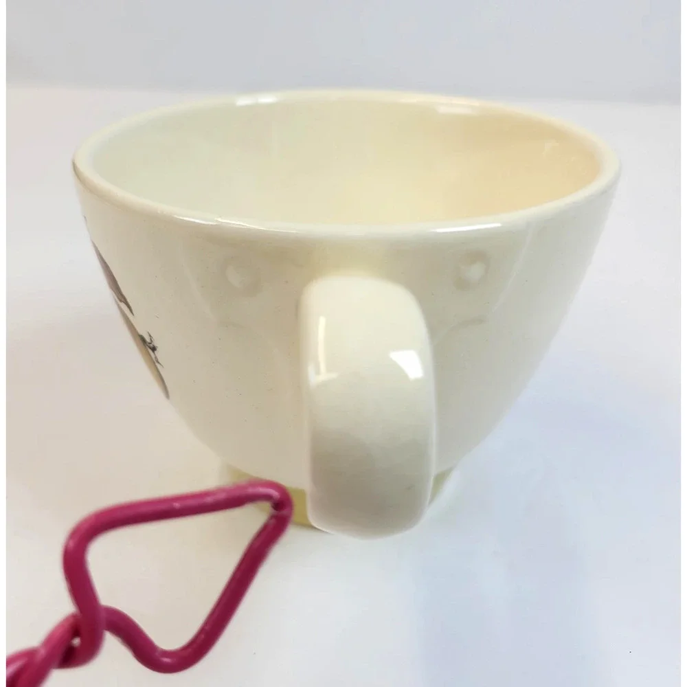 Vintage Metlox Poppytrail Coffee Cup Beige Fruit Motif California Pottery USA